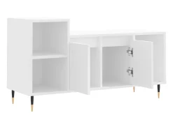 Nyrena Mueble para TV madera contrachapada blanco 100x35x55 cm