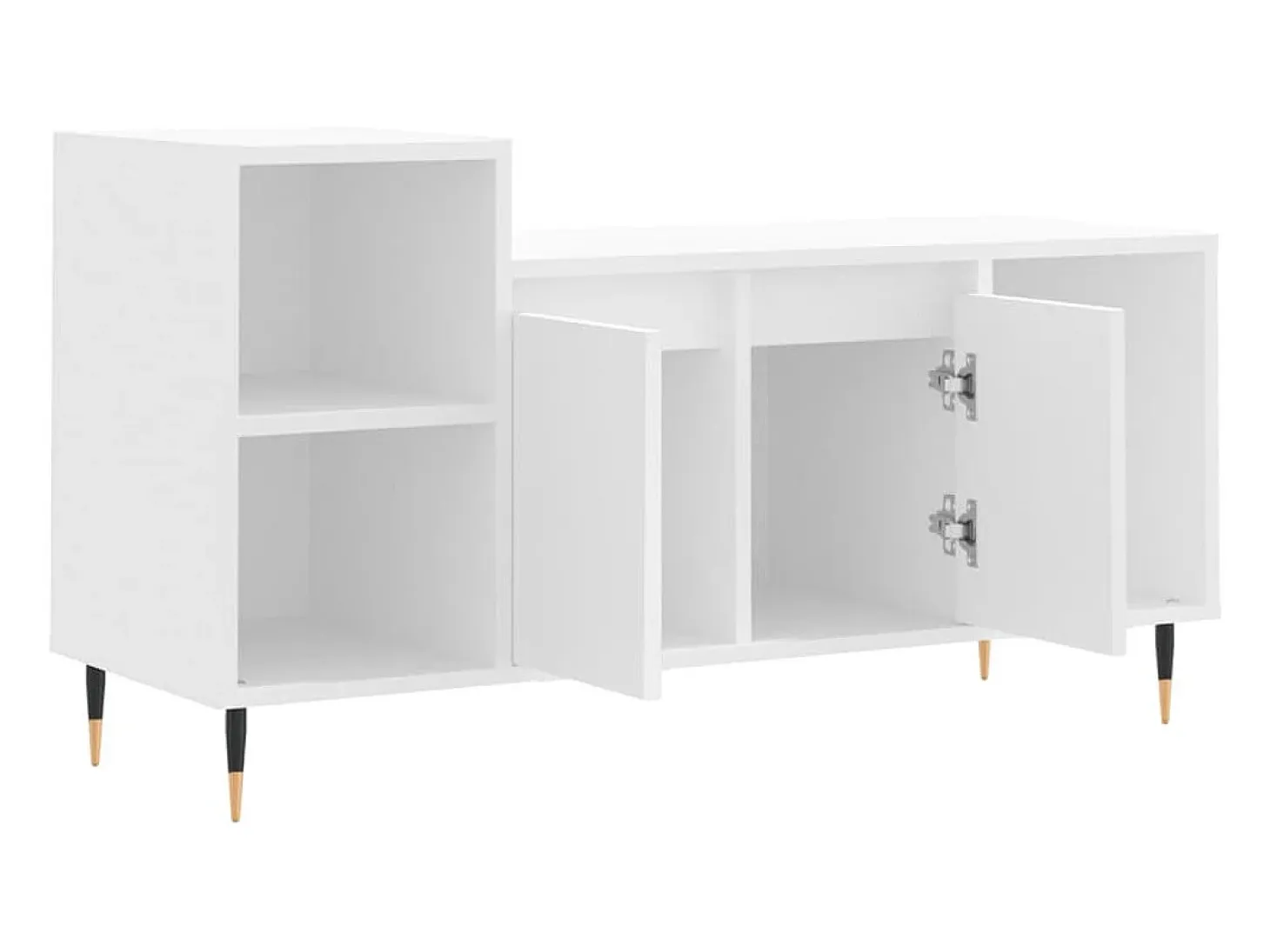 Nyrena Mueble para TV madera contrachapada blanco 100x35x55 cm
