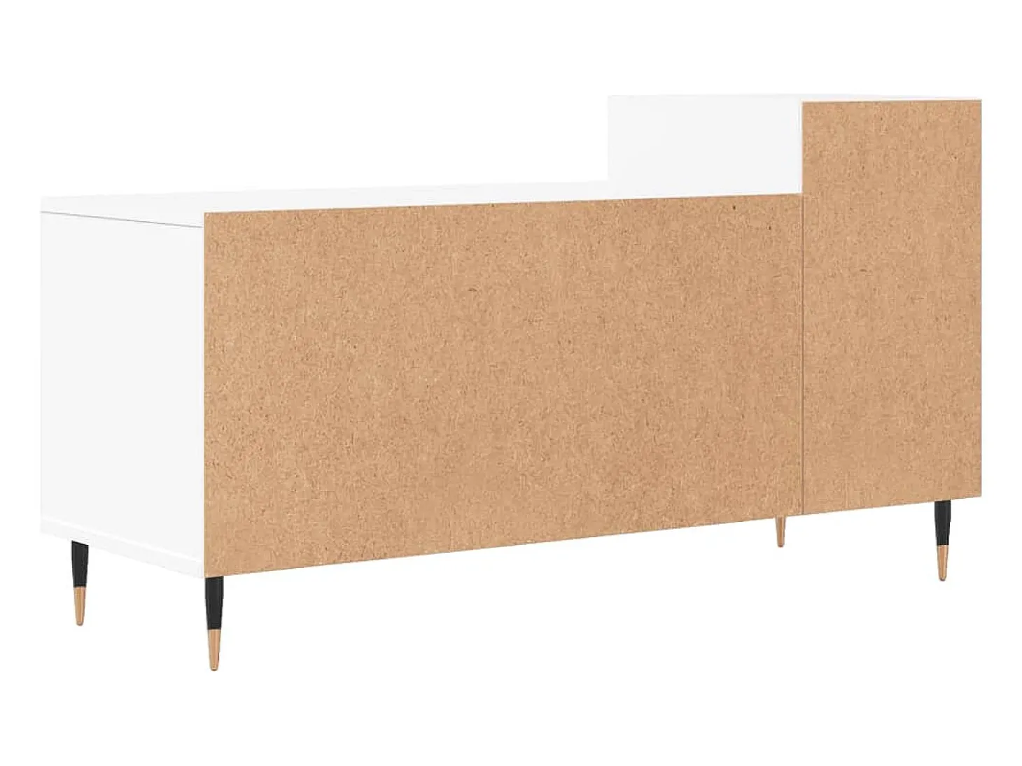 Nyrena Mueble para TV madera contrachapada blanco 100x35x55 cm