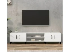 Odette Mueble de TV blanco 180x31,5x40 cm madera de ingeniería