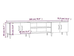 Odette Mueble de TV blanco 180x31,5x40 cm madera de ingeniería