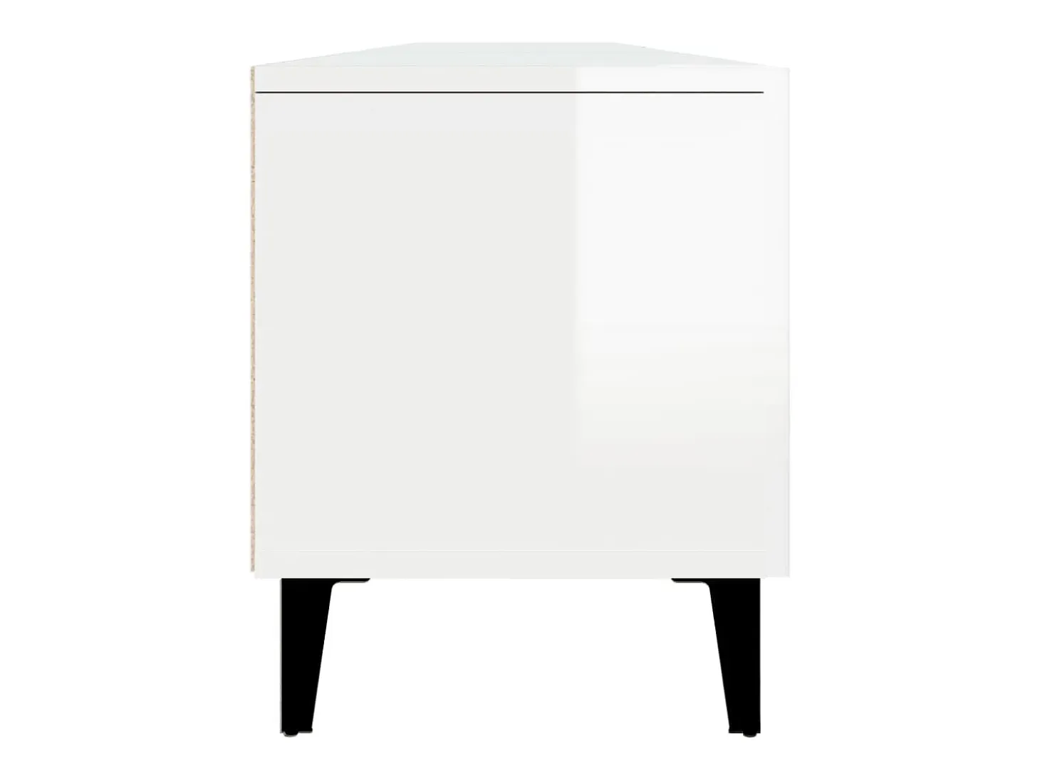 Odette Mueble de TV madera contrachapada blanco brillo 180x31,5x40 cm