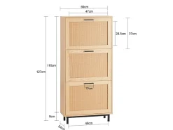 Organizador para Zapatos Estrecho con 3 Solapas Zapatero de Entrada 60 x 24 x 127 cm Madera FSR155-N SoBuy ES