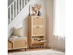 Organizador para Zapatos Estrecho con 3 Solapas Zapatero de Entrada 60 x 24 x 127 cm Madera FSR155-N SoBuy ES