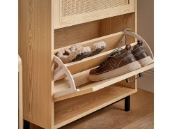 Organizador para Zapatos Estrecho con 3 Solapas Zapatero de Entrada 60 x 24 x 127 cm Madera FSR155-N SoBuy ES