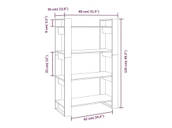 Orven Estantería/divisor espacios madera pino marrón miel 80x35x125cm