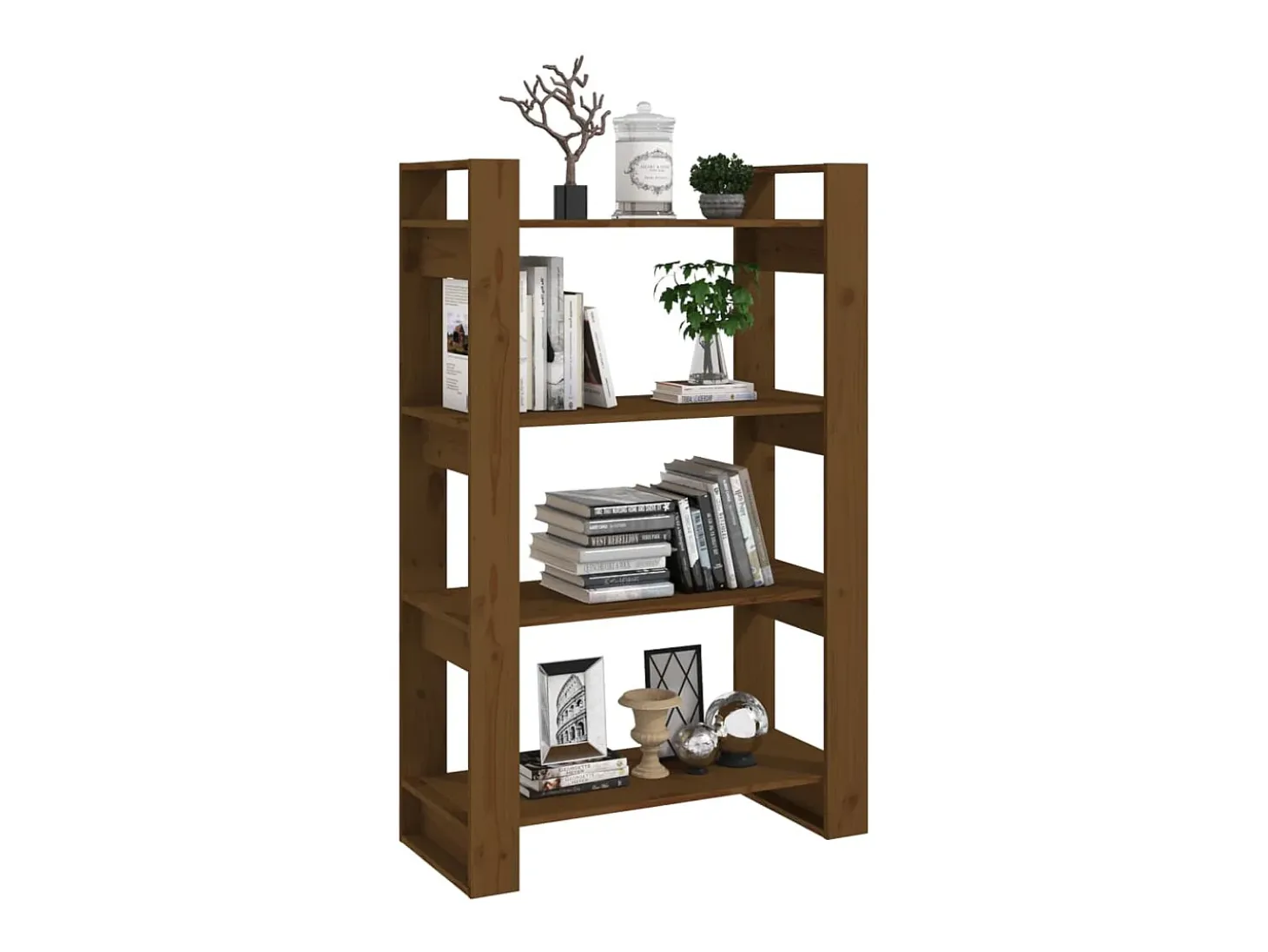 Orven Estantería/divisor espacios madera pino marrón miel 80x35x125cm
