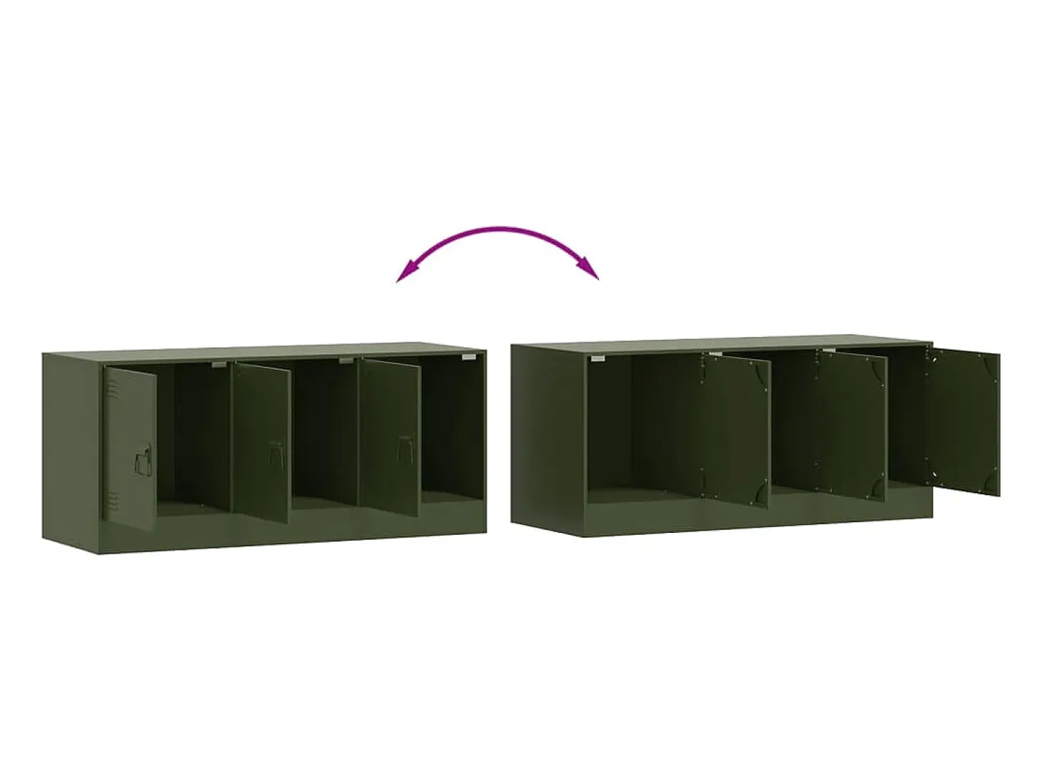 Ovdir Mueble de TV de acero verde oliva 99x39x44 cm