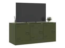 Ovdir Mueble de TV de acero verde oliva 99x39x44 cm