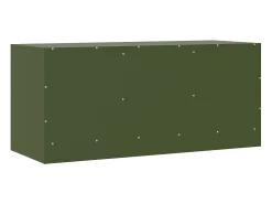 Ovdir Mueble de TV de acero verde oliva 99x39x44 cm