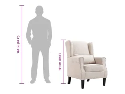 Ovrik Sillón de tela beige