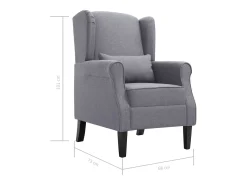 Ovrik Sillón de tela gris oscuro