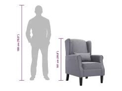 Ovrik Sillón de tela gris oscuro