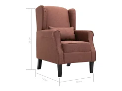 Ovrik Sillón de tela marrón