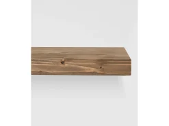 Pack 2 estanterías de madera maciza flotante roble oscuro 120x3,2x20cm - MELVA - DECOWOOD