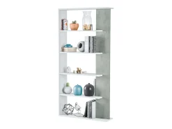 Pack 4 Estanterías Modernas Salón Comedor Color Cemento y Blanco