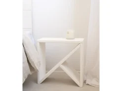 Pack 2 mesitas de madera maciza en tono blanco de 40x40cm - STOKE - DECOWOOD