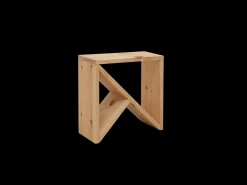 Pack 2 mesitas de madera maciza en tono blanco de 40x40cm - STOKE - DECOWOOD