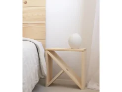Pack 2 mesitas de madera maciza en tono natural de 50x50cm - STOKE - DECOWOOD