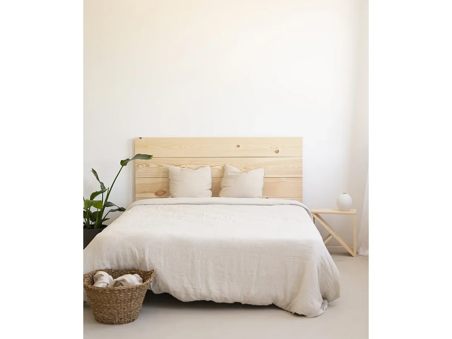Pack 2 mesitas de madera maciza en tono natural de 50x50cm - STOKE - DECOWOOD