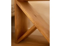 Pack 2 mesitas de madera maciza en tono roble oscuro de 40x40cm - STOKE - DECOWOOD