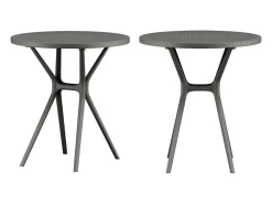 Pack de 2 mesas auxiliares de 75x65x65 cm de polipropileno en color gris Gaia