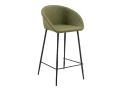 Pack de 2 taburetes de bar ACHILLE de polipiel verde - HAPPY GARDEN