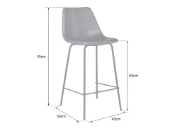 Pack de 2 taburetes de bar vintage LUCIEN marrón Altura del asiento 65cm