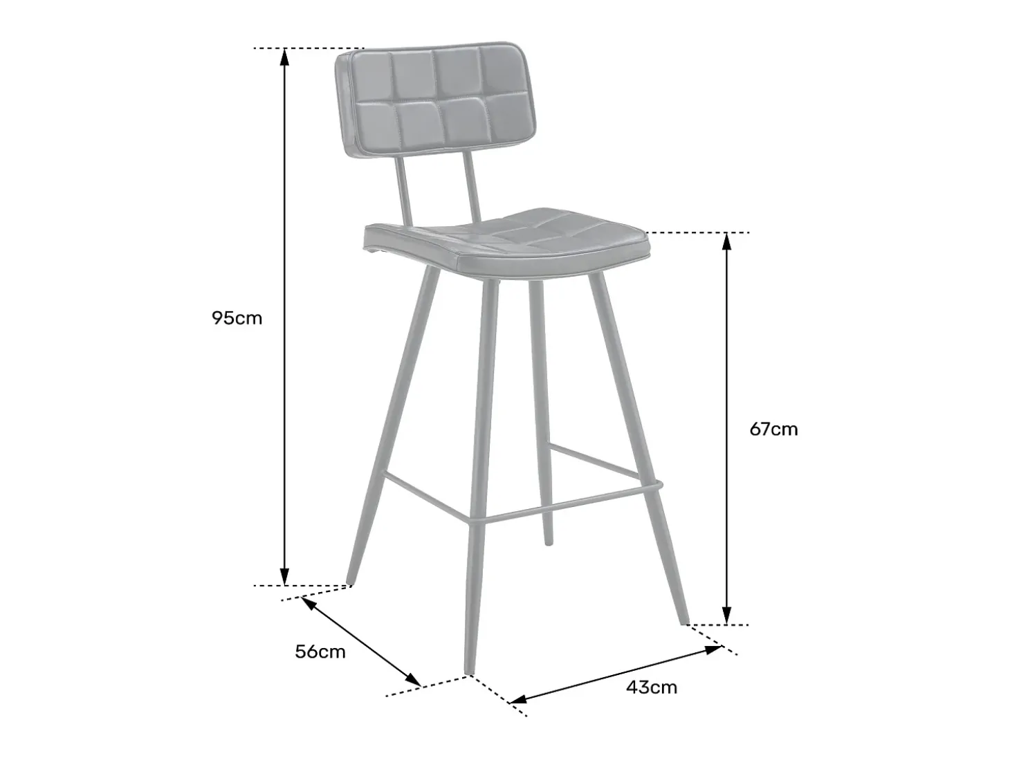 Pack de 2 taburetes de bar FERNAND de polipiel verde - HAPPY GARDEN