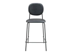 Pack de 2 taburetes de bar EDMOND de polipiel negra - HAPPY GARDEN