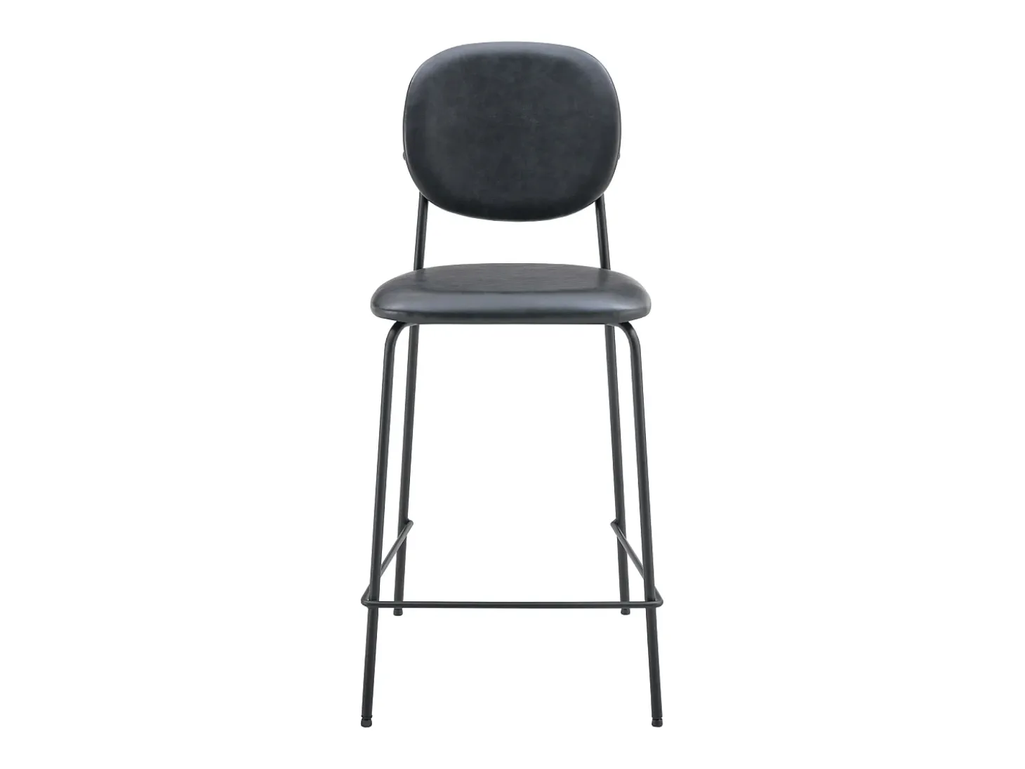 Pack de 2 taburetes de bar EDMOND de polipiel negra - HAPPY GARDEN