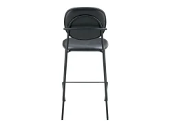 Pack de 2 taburetes de bar EDMOND de polipiel negra - HAPPY GARDEN