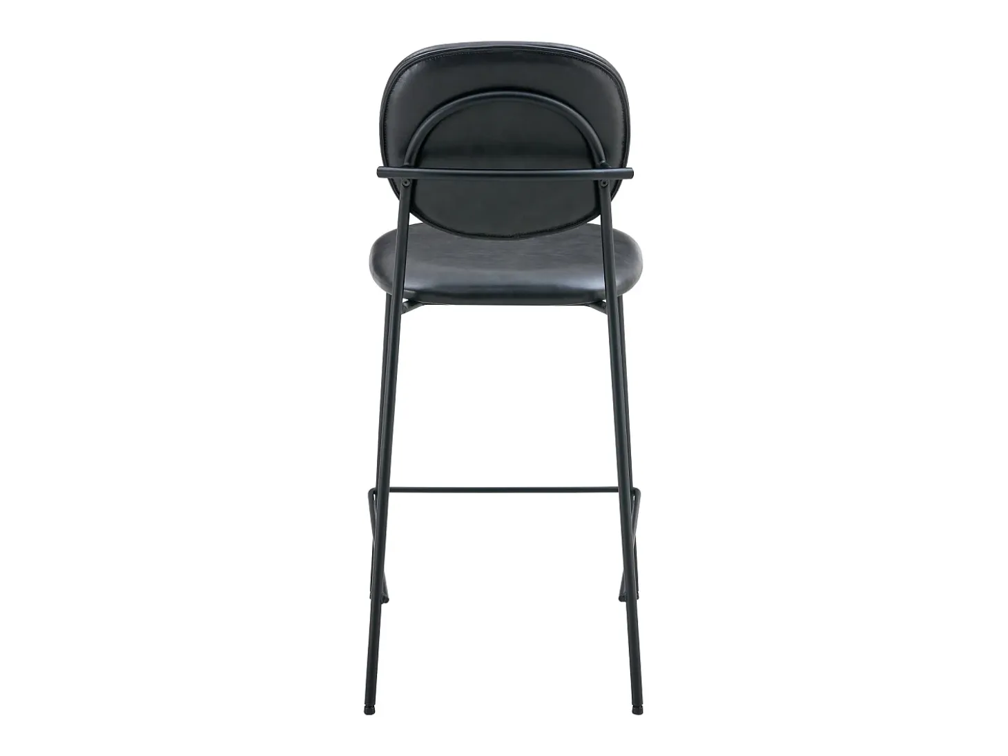Pack de 2 taburetes de bar EDMOND de polipiel negra - HAPPY GARDEN