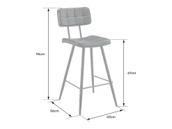 Pack de 2 taburetes de bar FERNAND de polipiel color coñac - HAPPY GARDEN