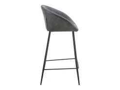 Pack de 2 taburetes de bar ACHILLE de polipiel gris oscura - HAPPY GARDEN