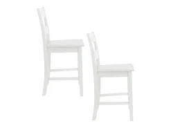 Pack de 2 taburetes de 96x41x47 cm en madera maciza lacada en color blanco Tole