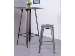 Pack de 4 taburetes metálicos de 66 cm de altura - Bistro - Metálico