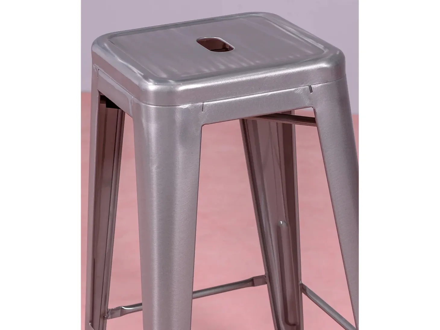 Pack de 4 taburetes metálicos de 66 cm de altura - Bistro - Metálico