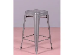 Pack de 4 taburetes metálicos de 66 cm de altura - Bistro - Metálico