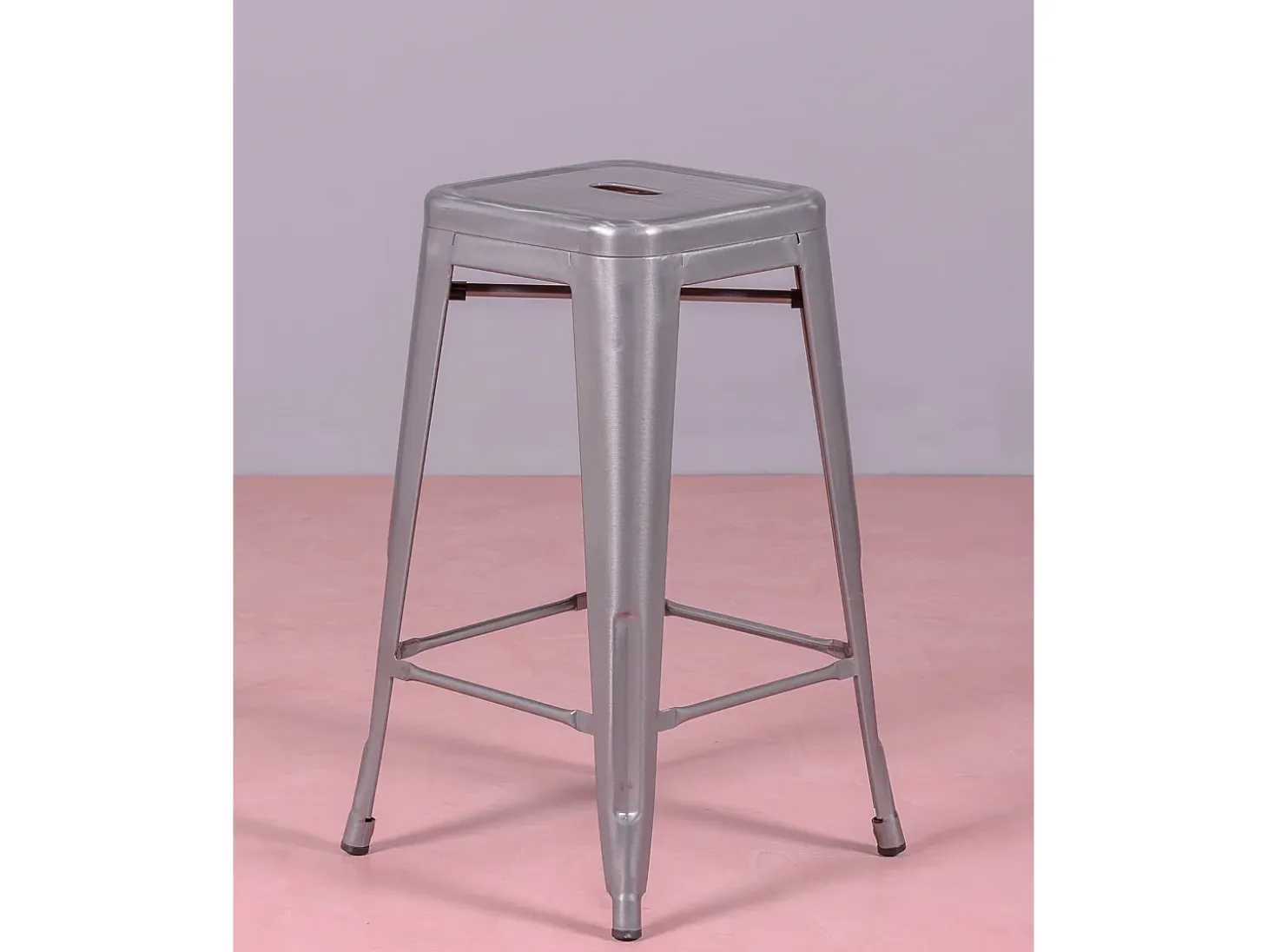 Pack de 4 taburetes metálicos de 66 cm de altura - Bistro - Metálico