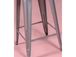 Pack de 4 taburetes metálicos de 66 cm de altura - Bistro - Metálico