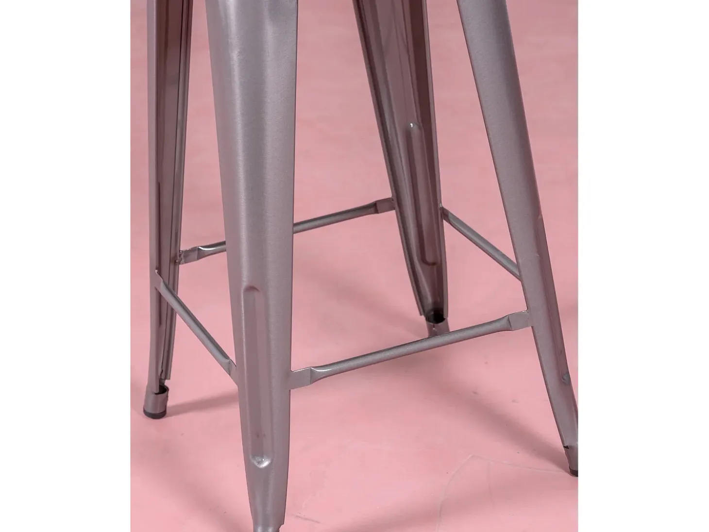 Pack de 4 taburetes metálicos de 66 cm de altura - Bistro - Metálico