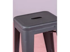 Pack de 4 taburetes metálicos de 66 cm de altura - Bistro - Negro