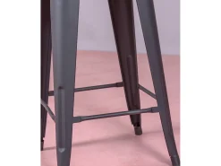 Pack de 4 taburetes metálicos de 66 cm de altura - Bistro - Negro