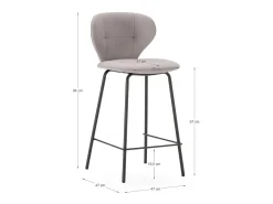 Pack de 2 taburetes modelo Fauna tapizado en polipiel beige, 94cm(alto) 45cm(ancho) 52cm (