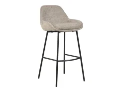 Pack de 2 taburetes para barra de 100x49x52 cm con respaldo de tela en color beige Caspi