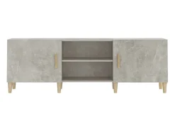 Padborg Mueble de TV madera contrachapada gris hormigón 150x30x50 cm