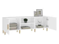 Padborg Mueble para TV madera contrachapada blanco 150x30x50 cm