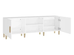 Padborg Mueble para TV madera contrachapada blanco 150x30x50 cm