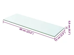 Panel de estante Vidrio transparente 60 x 15 cm